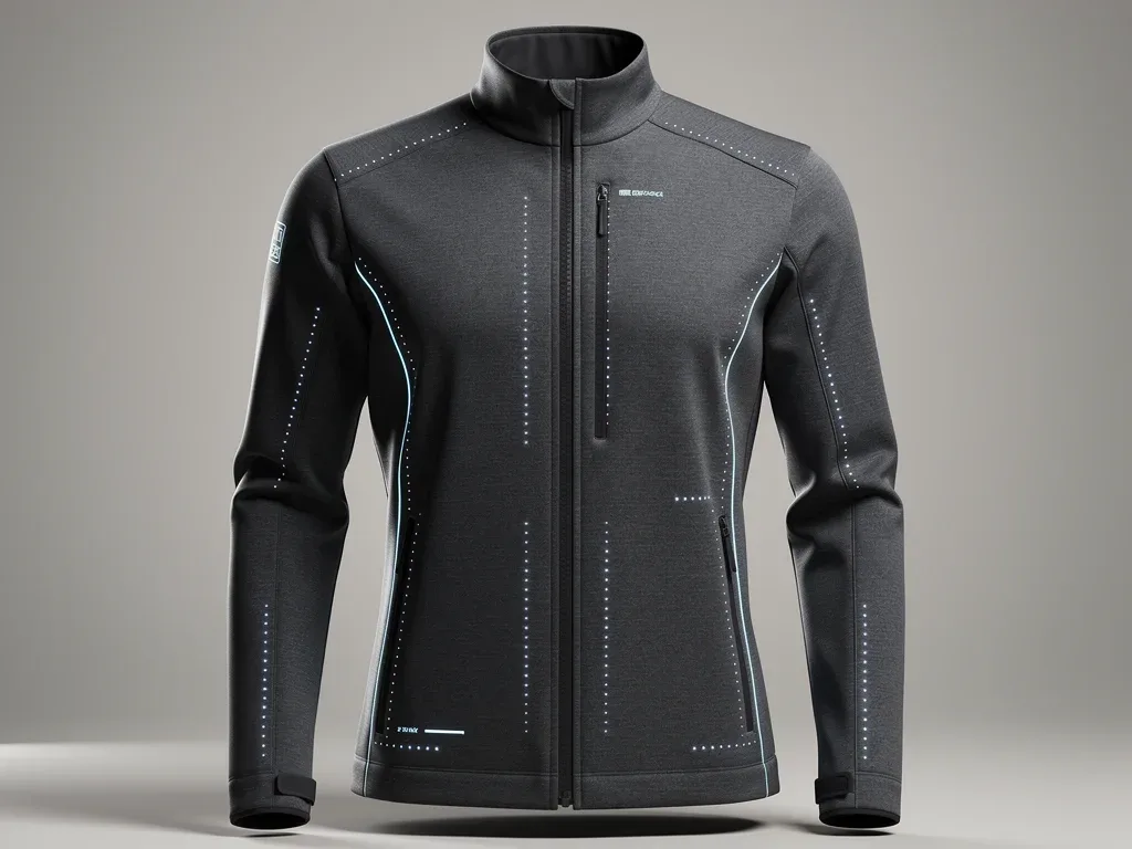 Close-up of smart textile garment with integrated technology