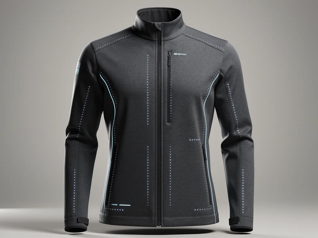 Close-up of smart textile garment with integrated technology